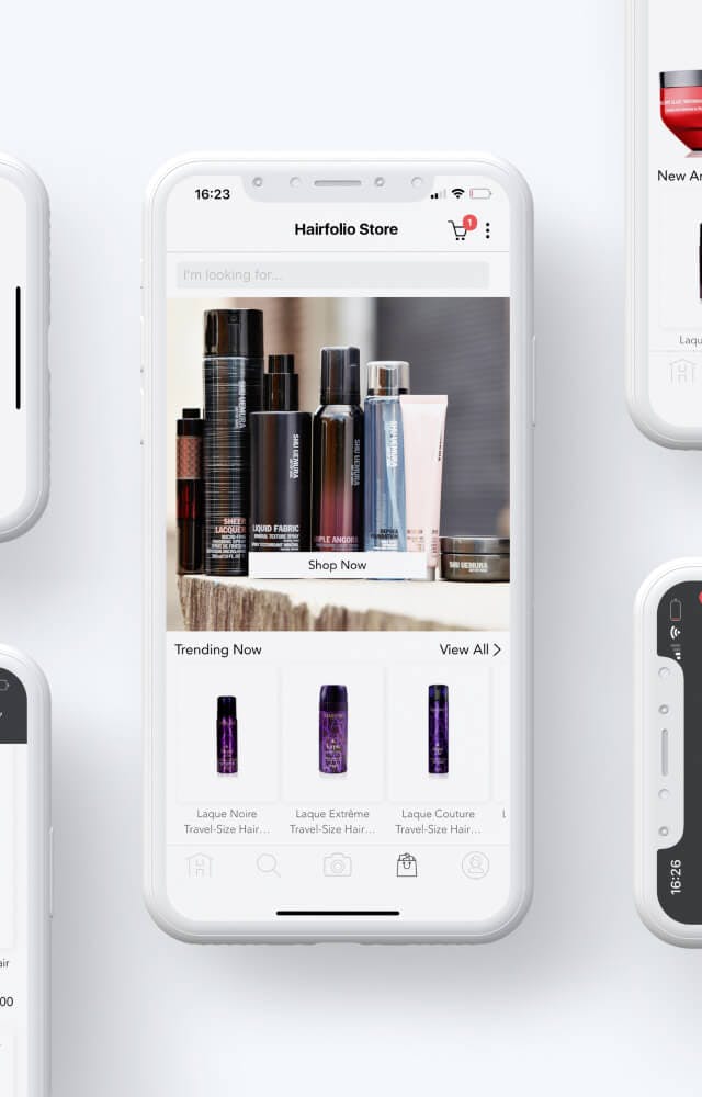 Mobile search results for hair care products