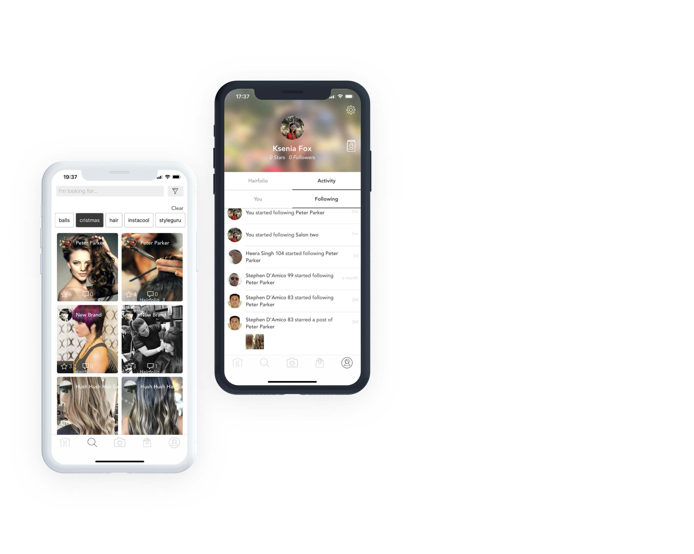 Mobile design for hairstyle app